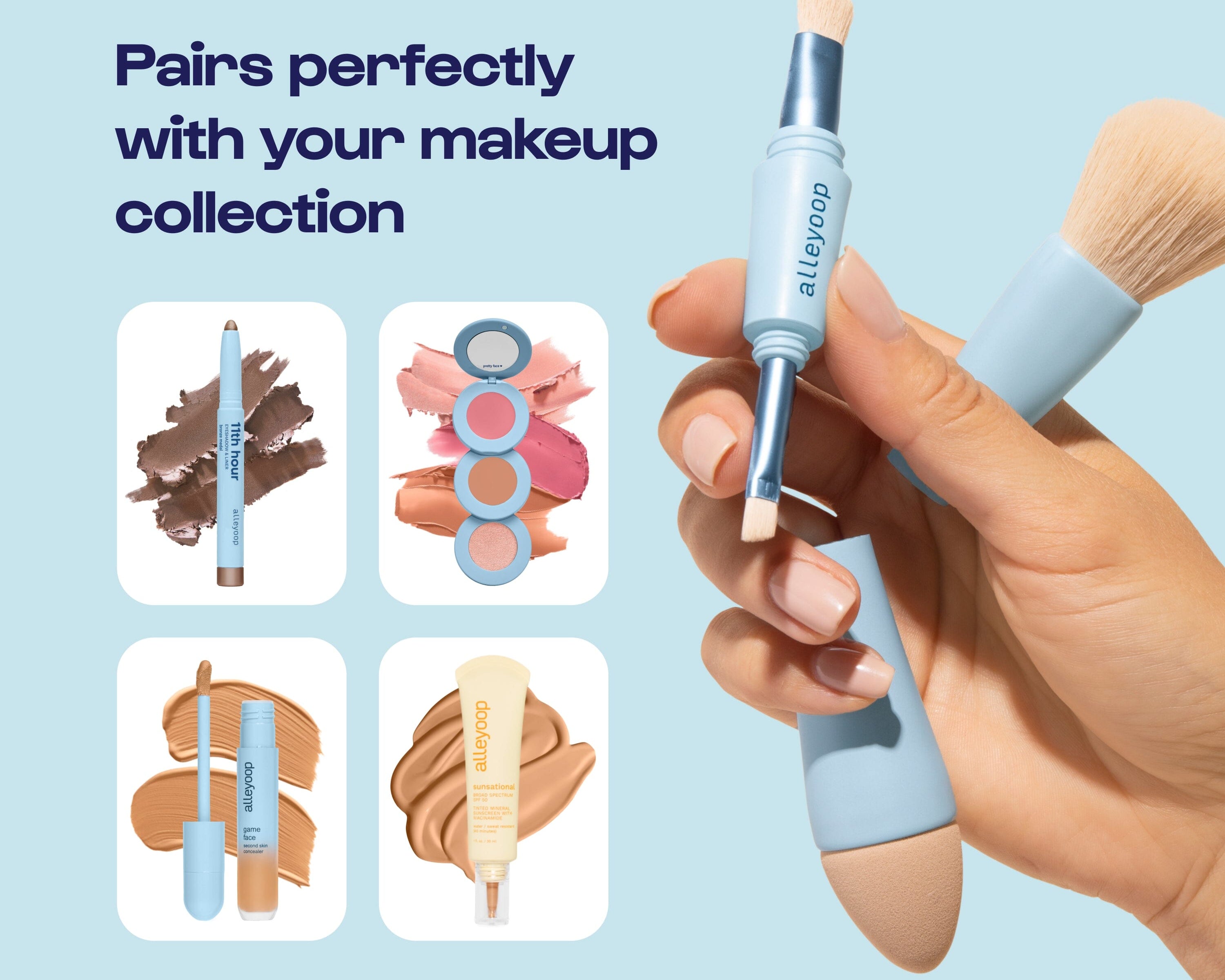 Multi-Tasker: Brocha de Maquillaje 4 en 1 Alleyoop 