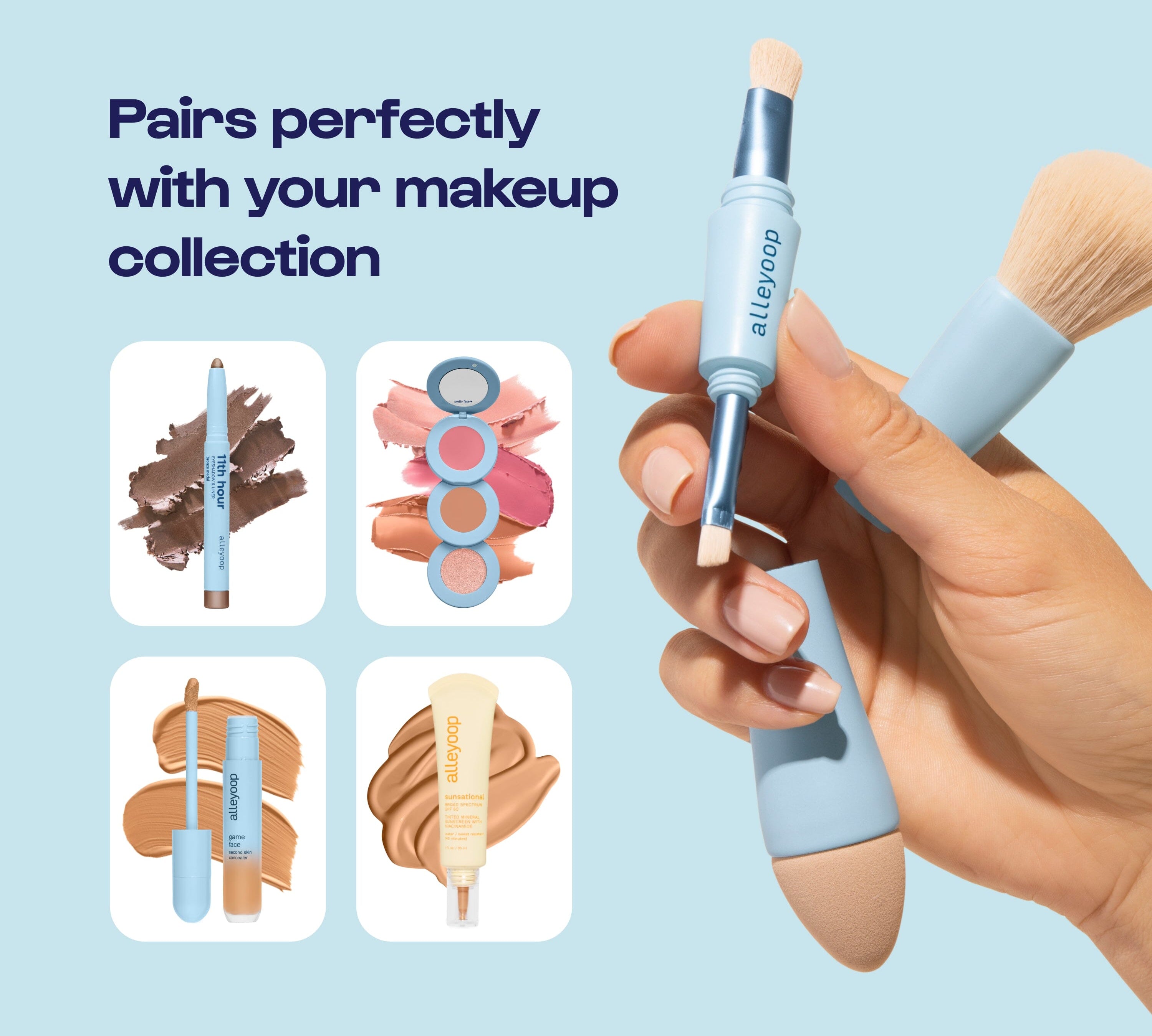 Multi-Tasker: Brocha de Maquillaje 4 en 1 Alleyoop 