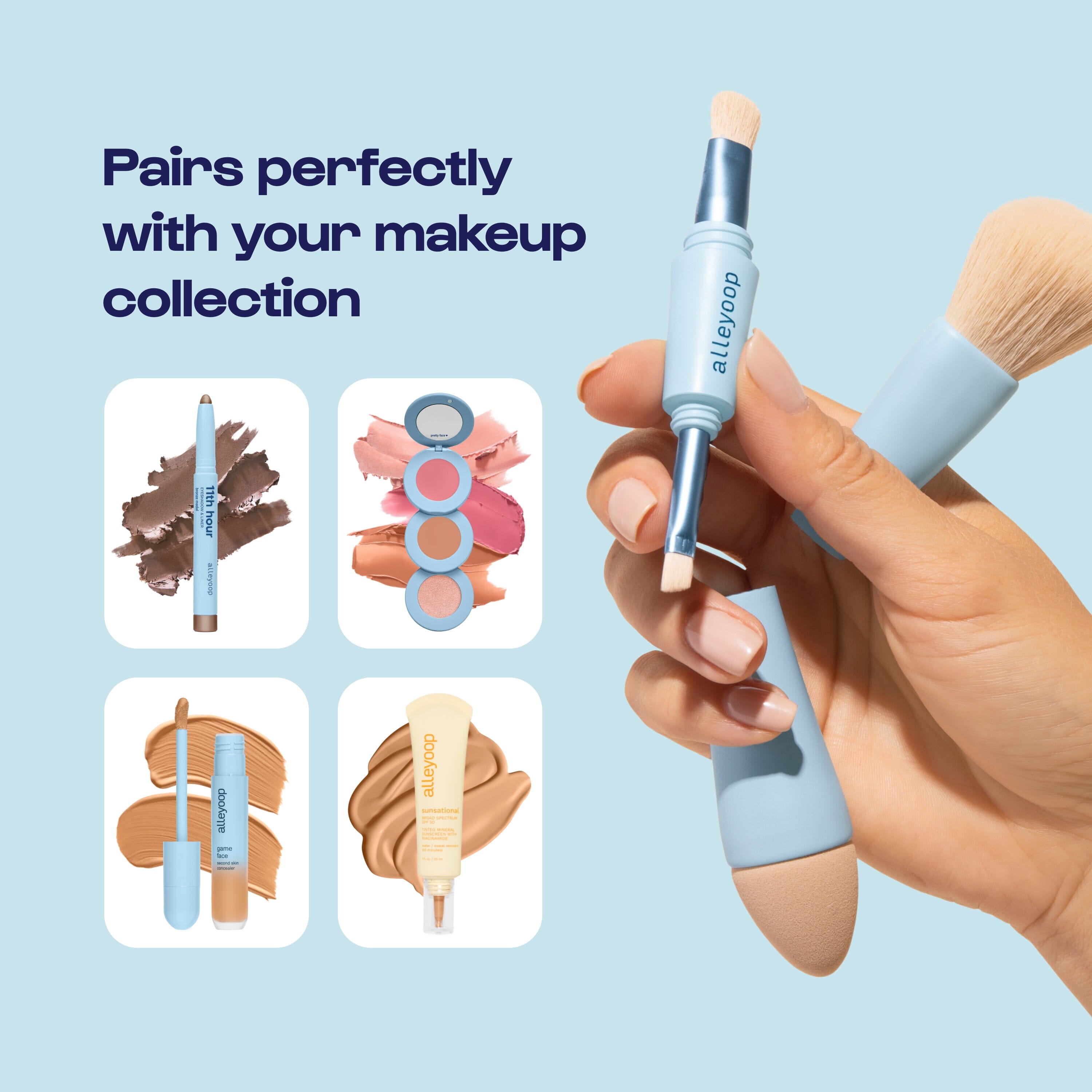 Multi-Tasker: Brocha de Maquillaje 4 en 1 Alleyoop 