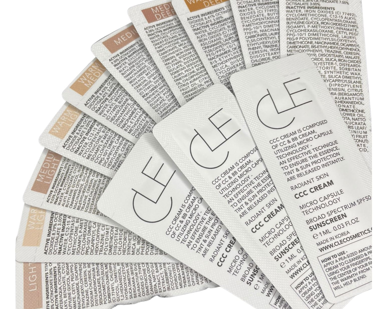 Muestras de Tono CCC Cream de CLE - (Máximo 6 muestras totales por pedido) GLOWY 