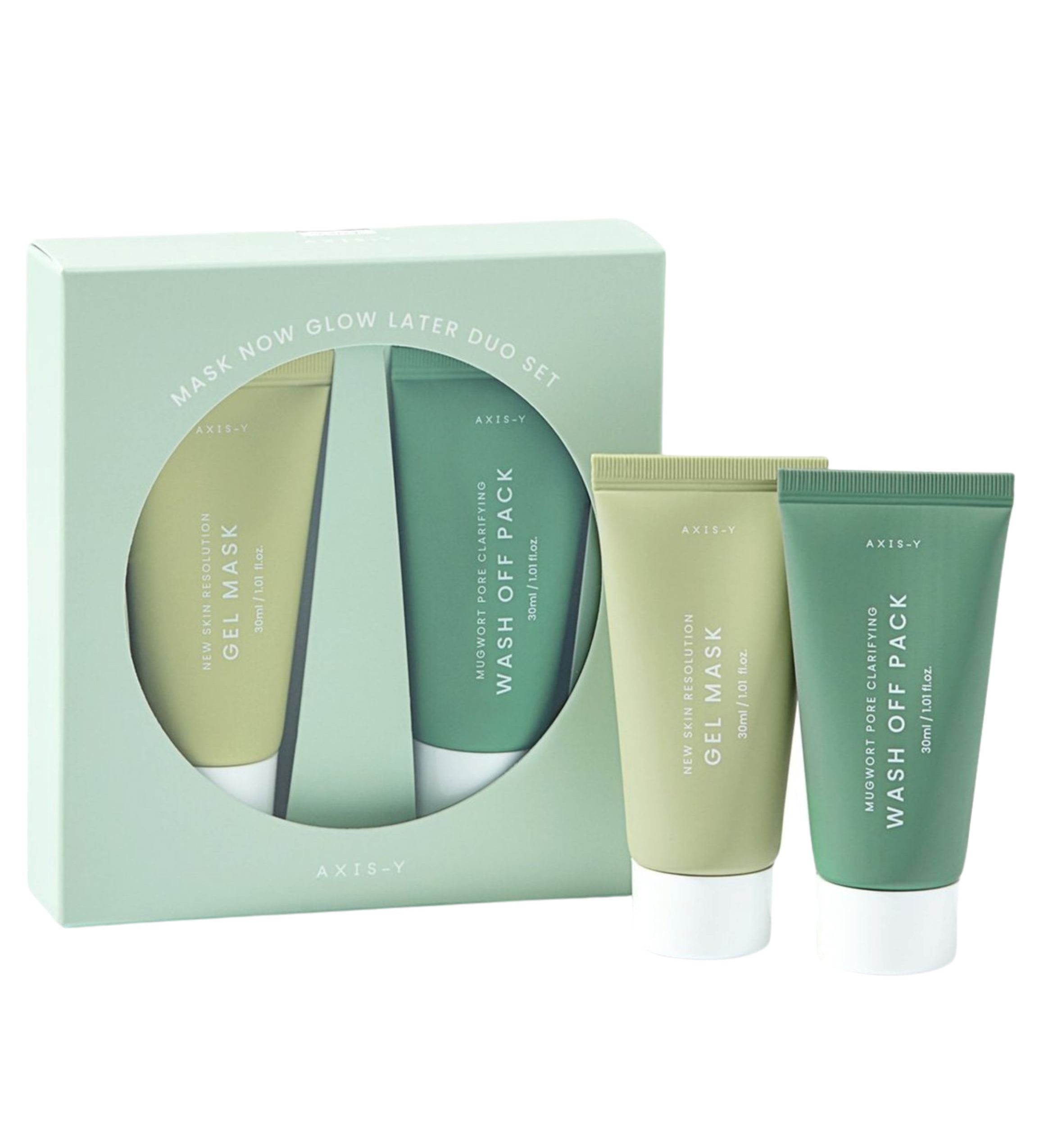 Mask Now Glow Later Duo Set | Mascarilla Exfoliante & Hidratante AXIS-Y 