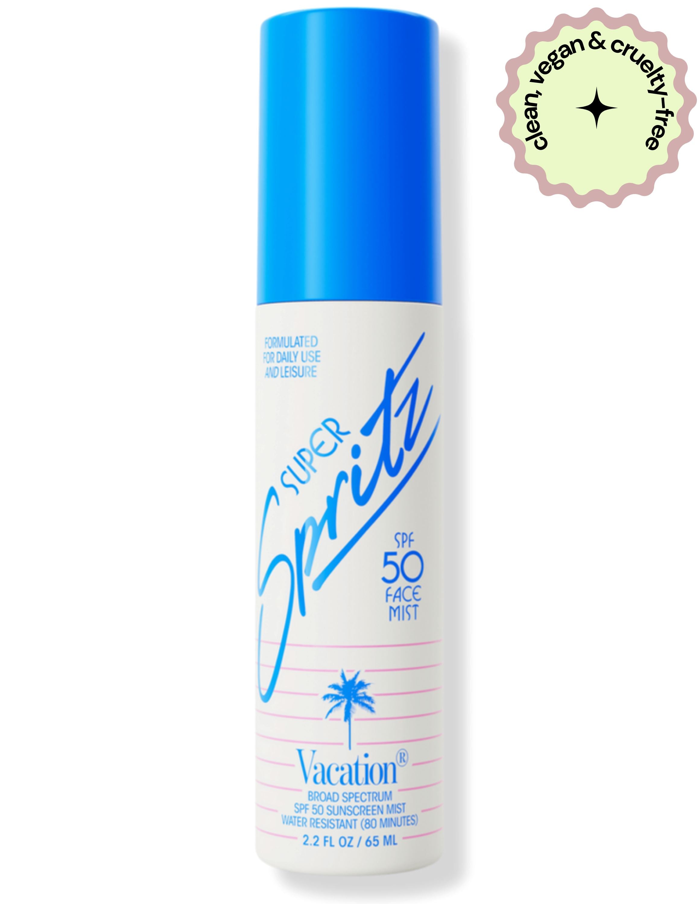 Super Spritz SPF 50 Face Mist | Protector Solar Refrescante Vacation Inc. 